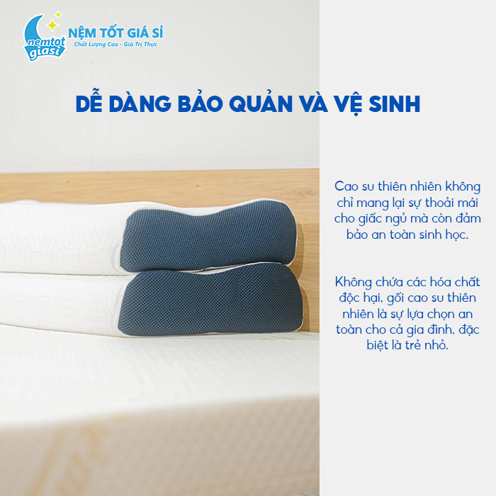 Nệm Tốt Giá Sỉ - Gối Cao Su Thiên Nhiên Gợn Sóng 2