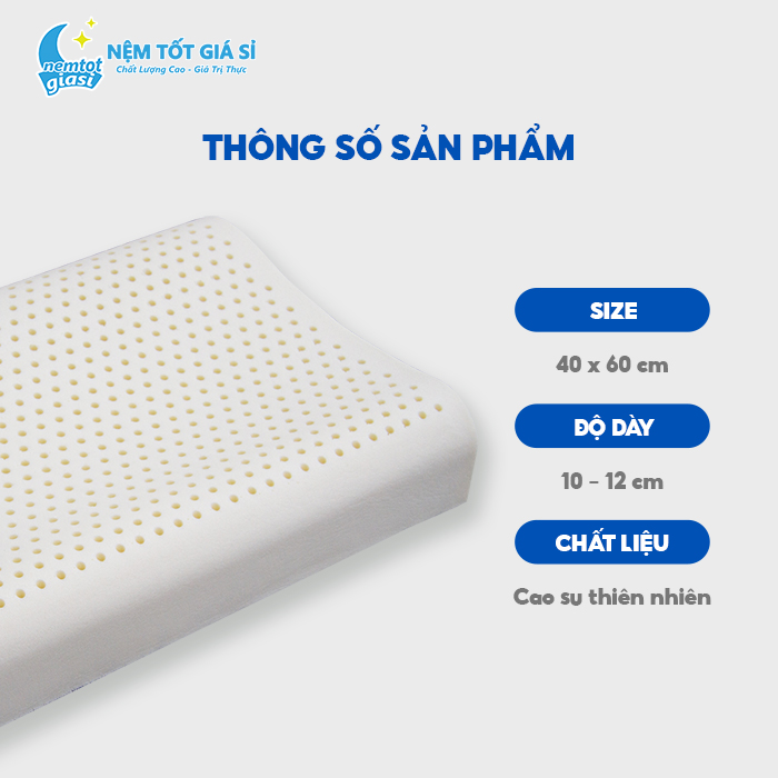 Nệm Tốt Giá Sỉ - Gối Cao Su Thiên Nhiên Gợn Sóng 4
