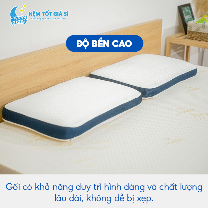 Nệm Tốt Giá Sỉ - Gối Cao Su Thiên Nhiên Oval 3
