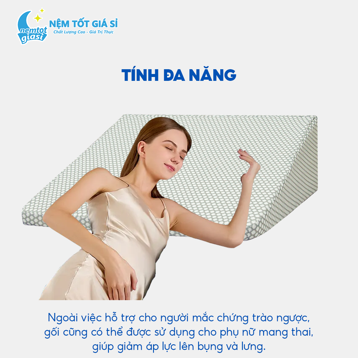 Nệm Tốt Giá Sỉ - Gối Chống Trào Ngược Dạ Dày 5