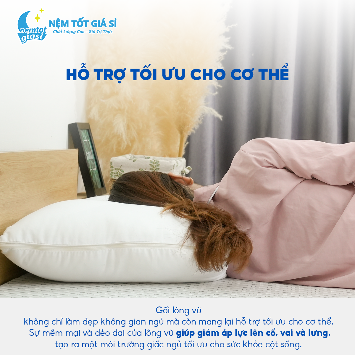 Nệm Tốt Giá Sỉ - Gối Lông Vũ Microfiber Á Châu 1
