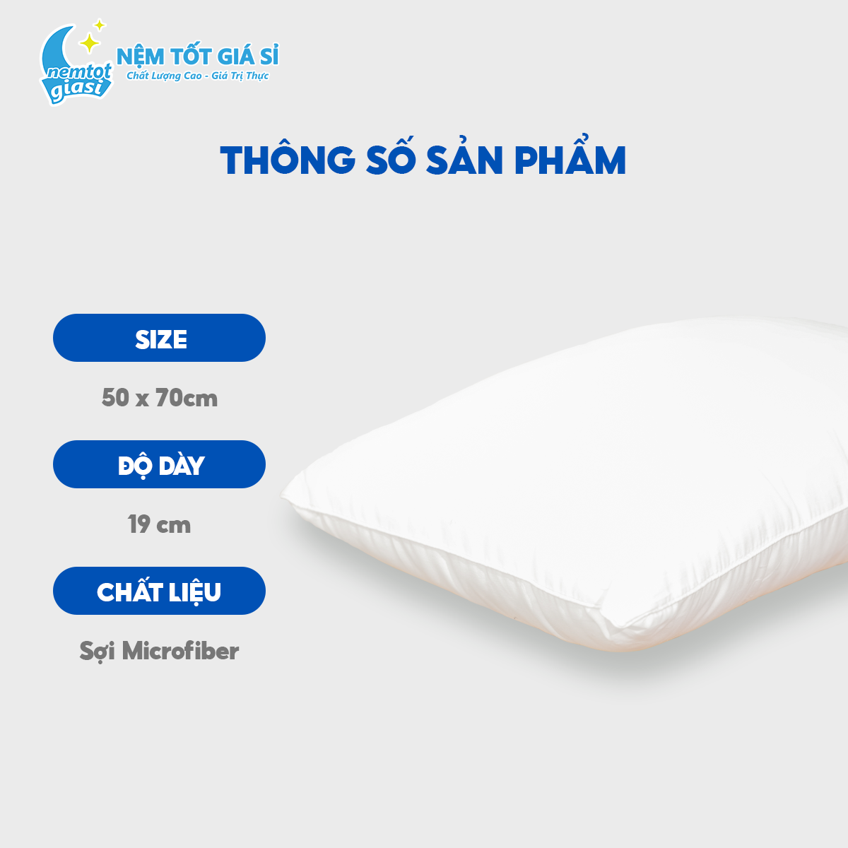 Nệm Tốt Giá Sỉ - Gối Lông Vũ Microfiber Á Châu 4
