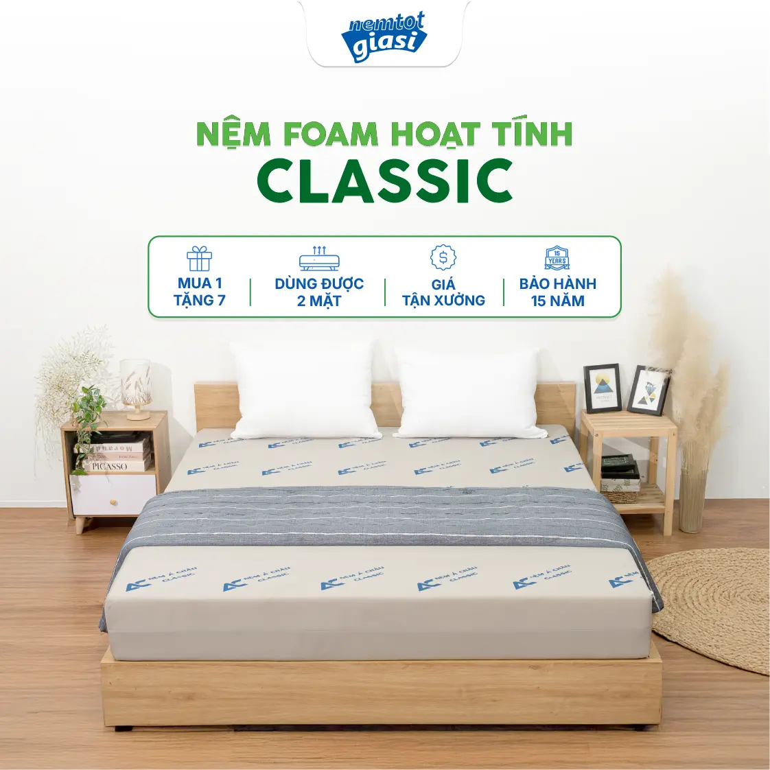 Sản phẩn Nệm Nệm Tốt Giá Sỉ Nệm Foam Hoạt Tính Classic