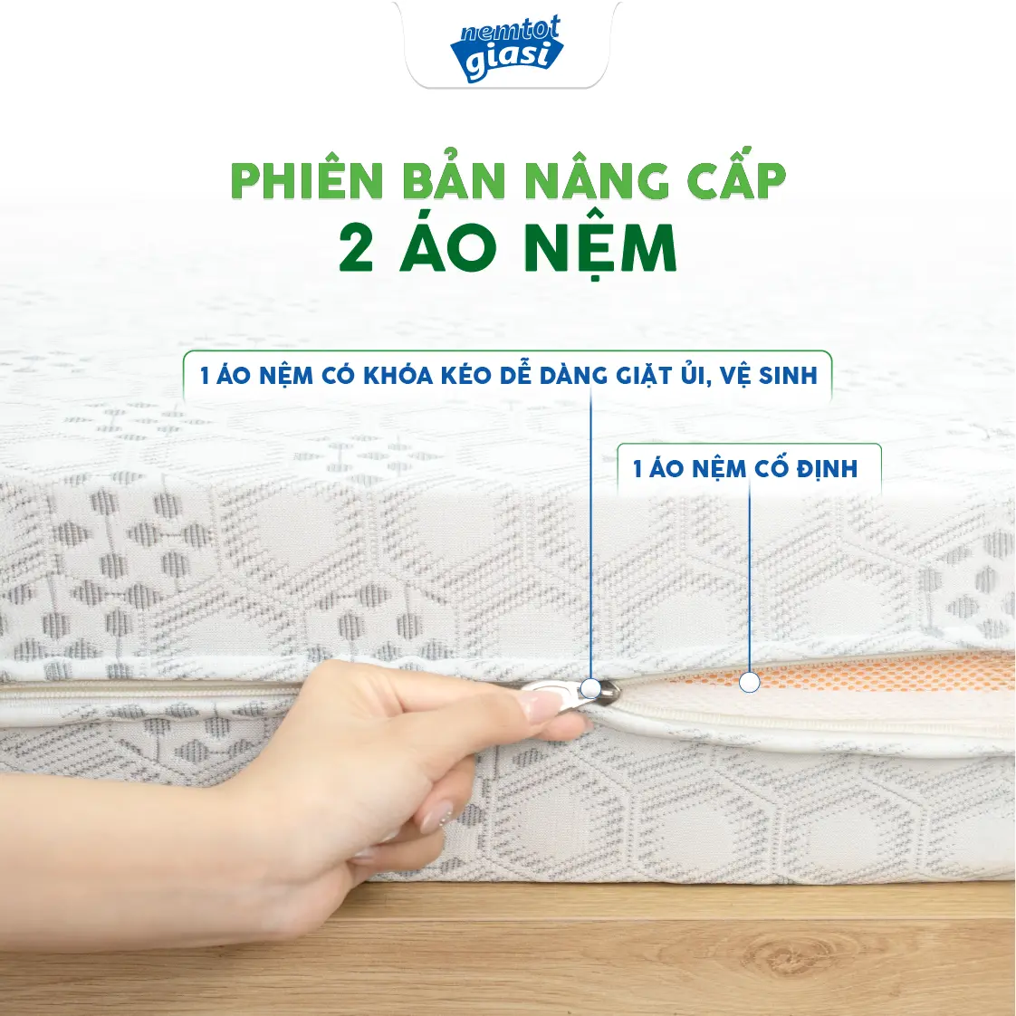 Nệm Tốt Giá Sỉ - Nệm Cao Su Thiên Nhiên Bamboo Basic 5